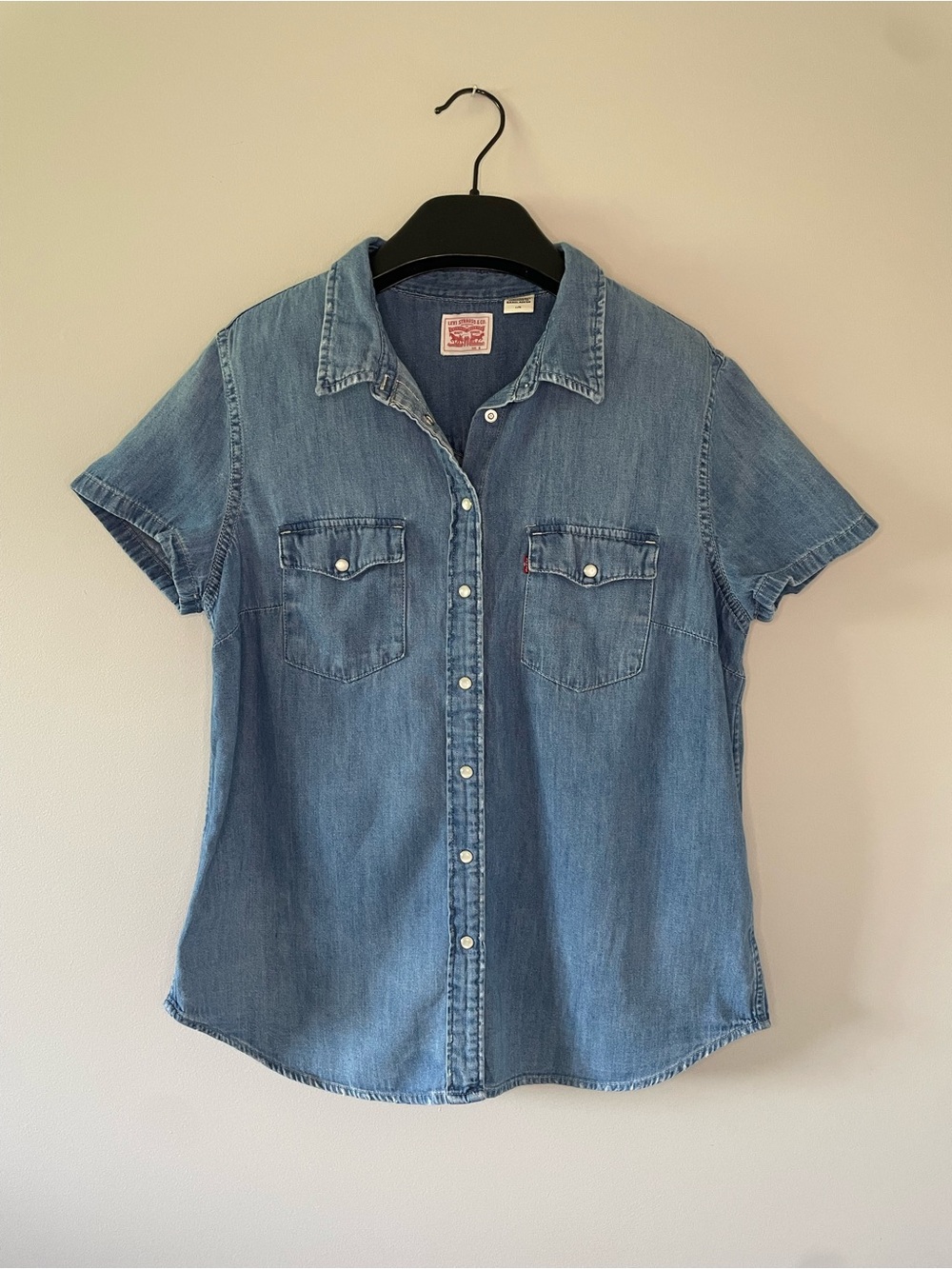 Levi's Washed Blue Short-Sleeve Denim Shirt